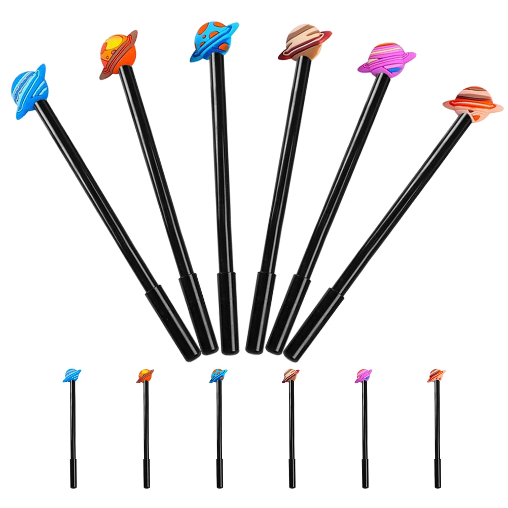 

12pcs Portable Writing Planets Charm Signature For Students Office School Accessories Smooth Gel Pens Note Taking Cute Pens Bulk