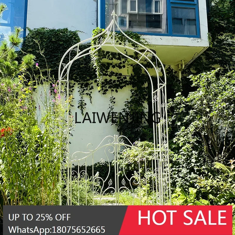 SGF rural retro wrought iron arch climbing vine flower stand outdoor plant climbing frame