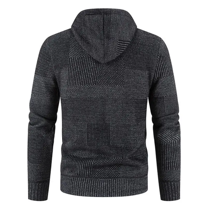 Men Hoods Cardigans Sweaters 2023 Winter Thick Warm Hooded Sweatear coat Causal Slim Knitwear Sweatear Jacket Coats Men Clothing