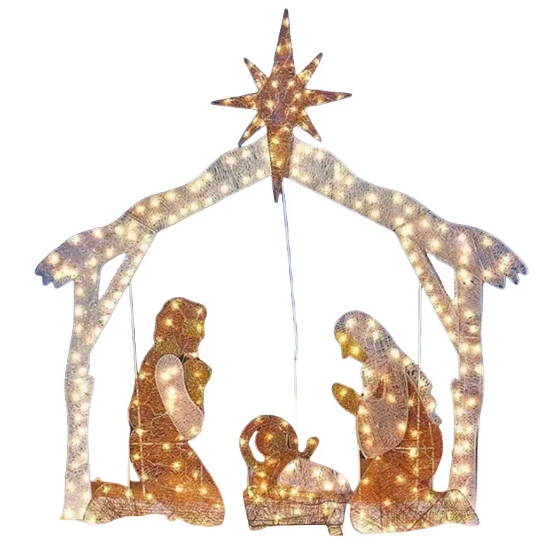 

Christmas decoration Nativity ornament luminous Christmas deer snowman shopping mall decoration outdoor large-scale beauty props