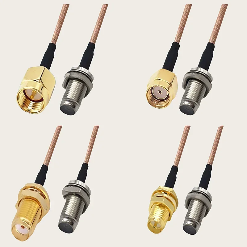 RG316 Cable F to RP SMA adapter F Female jack to SMA Male/Female 50 ohm Low Loss Pigtail Jumper RG-316 Cables
