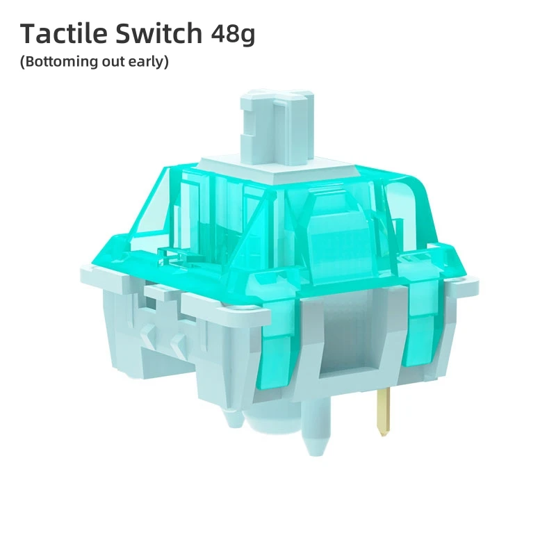 Tactile Switch For Mechanical Keyboard 48g 5 Pin Switches Hot Swap Keyboard HiFi Sound POM PC PA66 Bottoming out early Lubed