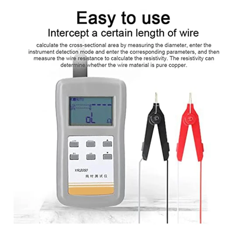 

ABAG Milliohm Meter, YR2050 4-Wires Milliohm Meter Wireline Current Detecting Low Resistance Micro-Resistance Meter Tester Durab