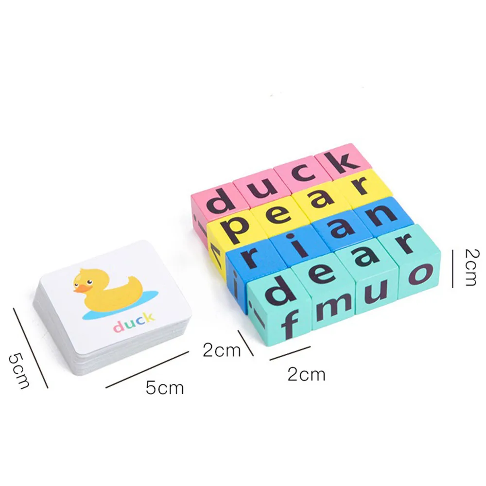 Montessori Letter Spelling Block Funny Games For Children Spell Words Early Memory Learning Educational English Cards Puzzle Toy