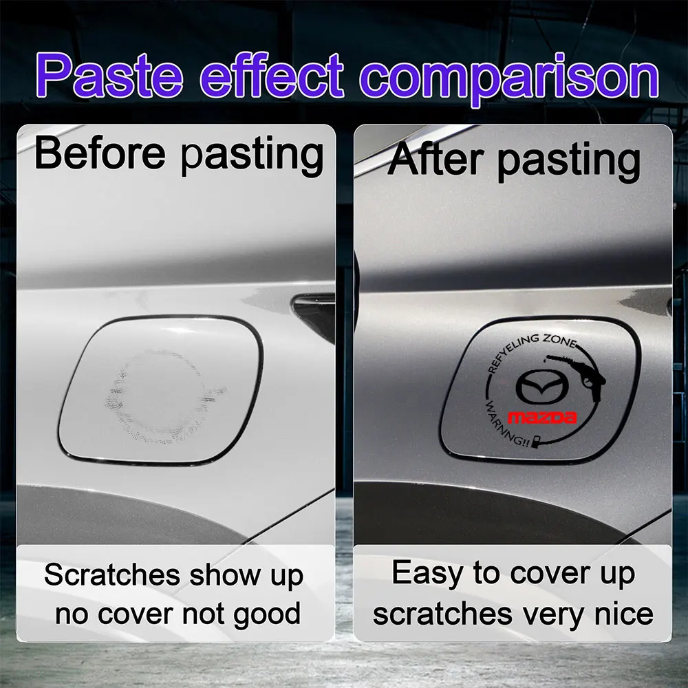 1Pcs Car Styling PVC Vinyl Body Fuel Tank Cap Badge Decoration Sticker For Mazda 2 3 5 6 Axela CX-5 CX-3 CX-9 Atenza Demio RX7