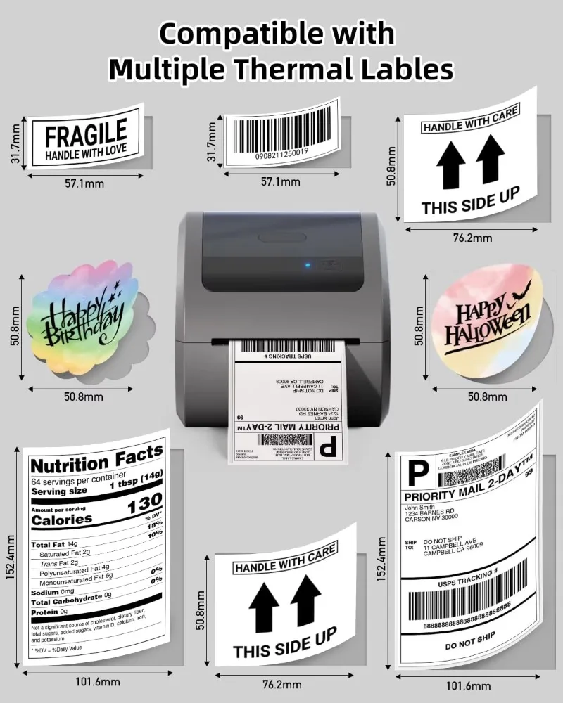 Phomemo D520BT Wireless Label Printer 4x6  Label Printing Machine Roll Sticker Printer Label Printer Sticker Machine