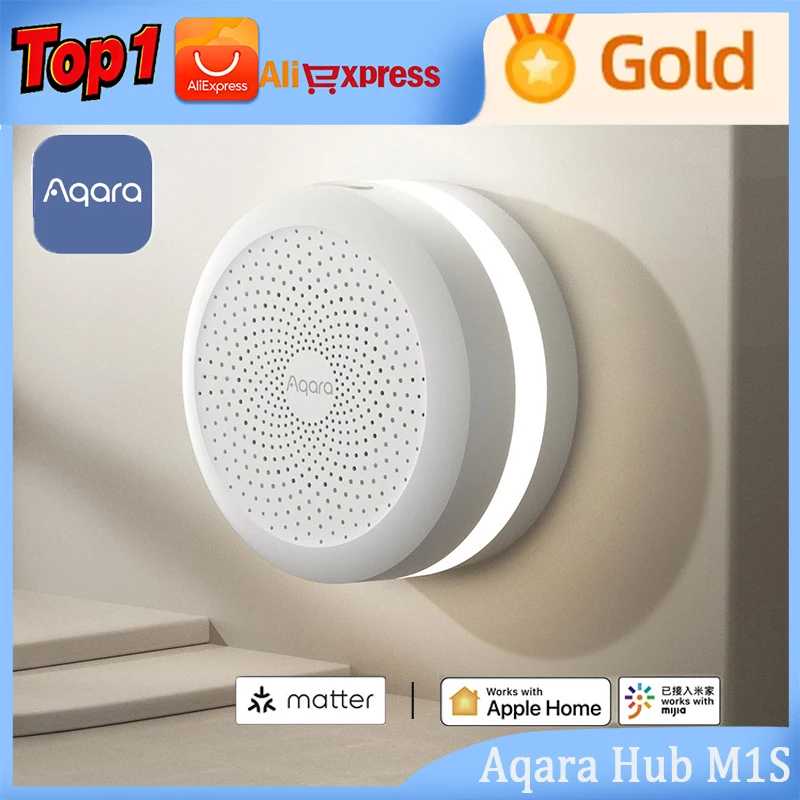 Aqara Hub M1S Smart Hub Gateway Wireless Zigbee3.0 Smart Gateway RGB LED Night Light Remote Control For Xiaomi Mijia Homekit APP