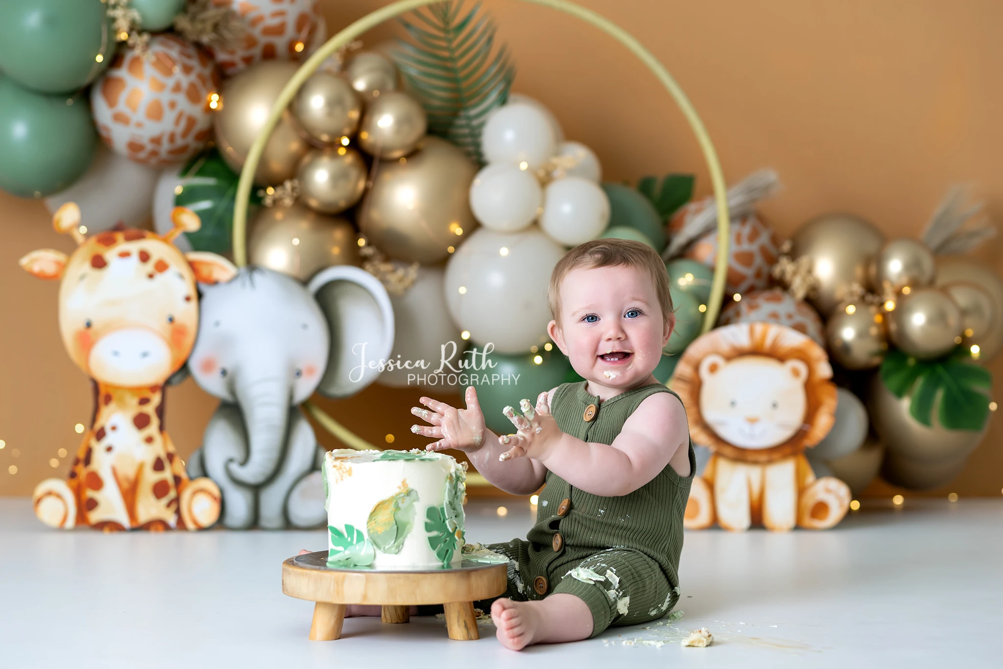 Safari Animals Photography Backdrop Kids Baby Cake Smash Photocall Decors Forest Balloons Child Adult Birthday Studio Background