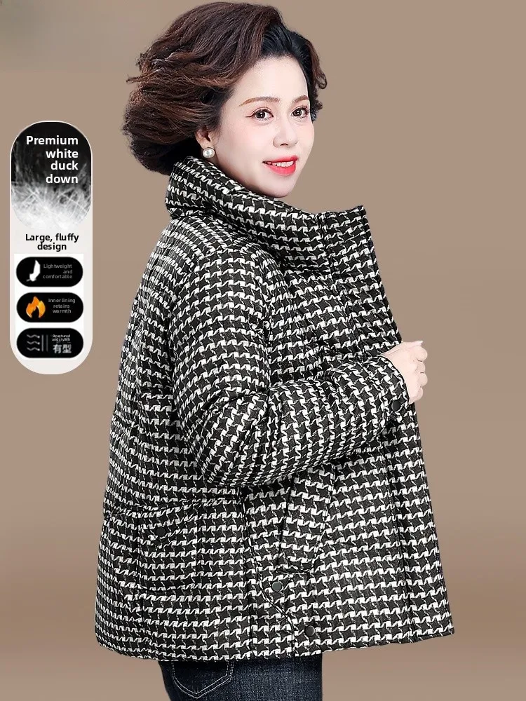 

Новая модная утепленная хлопковая куртка в клетку для женщин среднего и старшего возраста