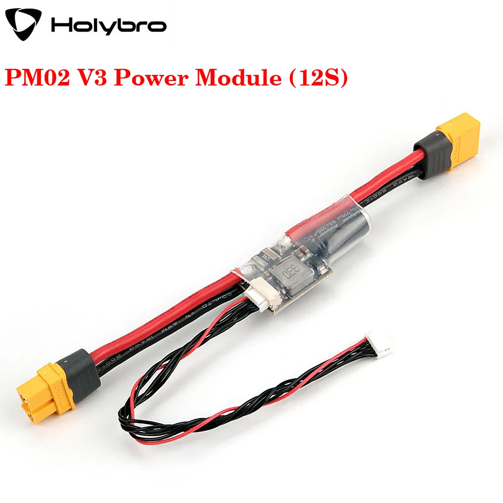 HolyBro PM02 V3 Power Module (12S) XT60 Plug and 12AWG Wire That Analog Data Output Are Supply Regulated 5.2V for RC FPV Drone