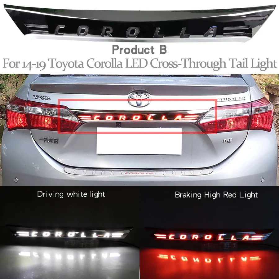 

For Toyota corolla 2014 - 2018 Rear Bumper trunk Tail Light LED Taillight Reflector Brake Lamp Warning Signal Fog Lamp