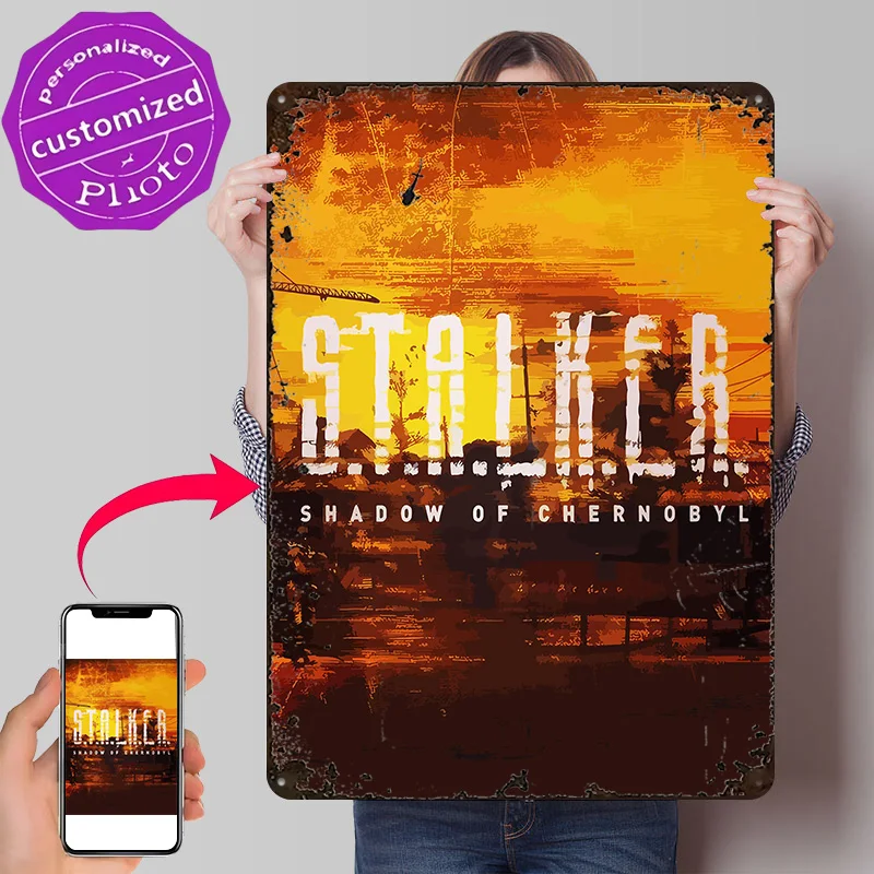 S.T.A.L.K.E.R. Shadow of Chernobyl Personalized 3D Textured Metal Poster Wall Art Vintage Tin Signs for Room Decoration Man Cave