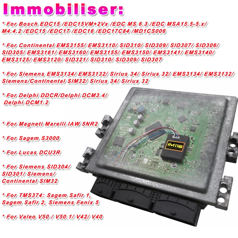 Universal IMMO Off Emulator IM118 ESL ELV Tacho Tachometer tester Program for Renault Bosch EDC15 EDC16 EDC17...Many ECUs PK V96