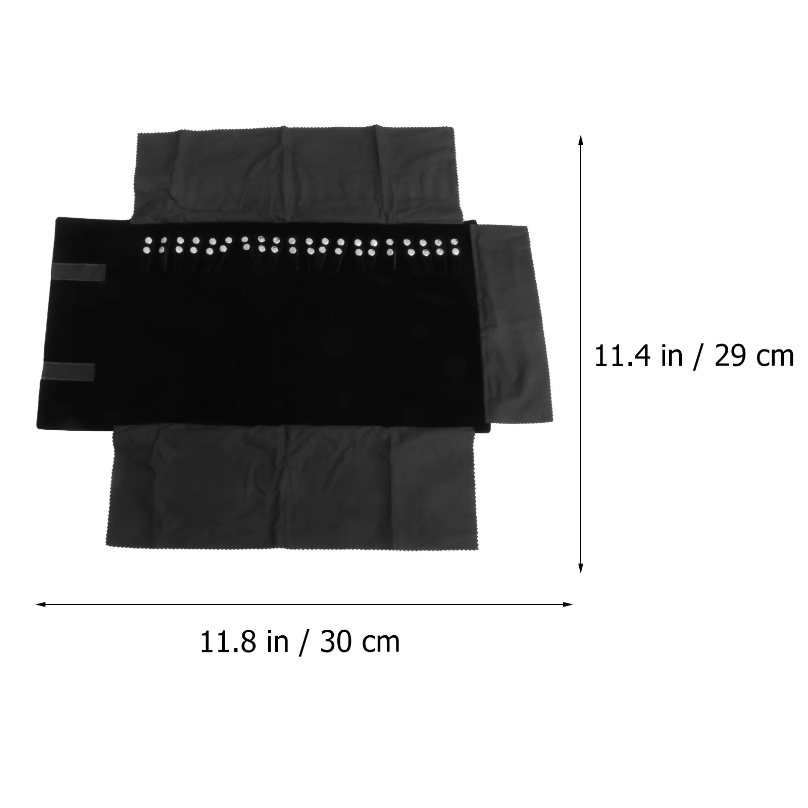 Premium Quality Jewelry Roll Pouch Black Necklace Bracelet Organizer Portable Travel Storage Bag Compact Design