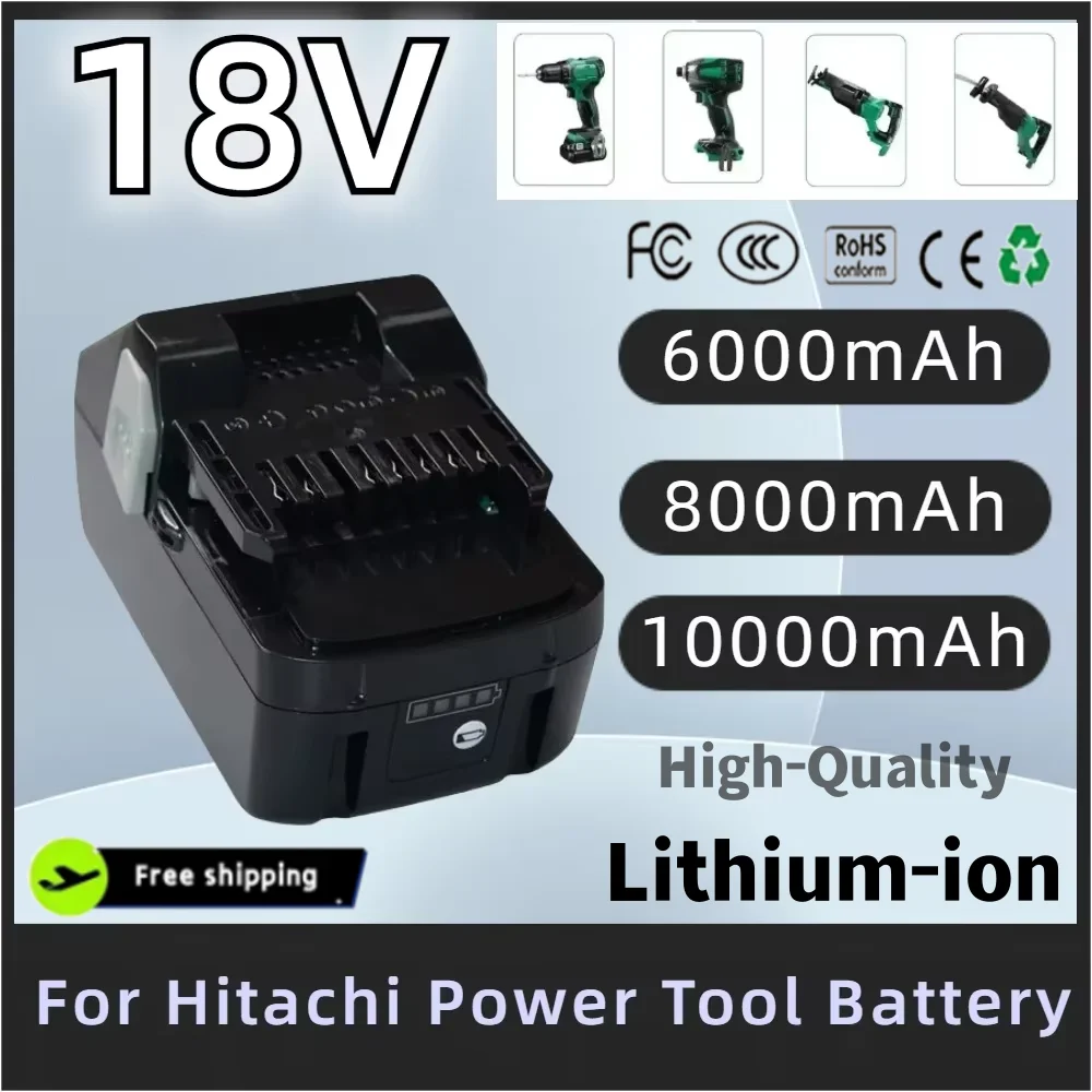 

For Hitachi Tool Battery 6.0/8.0/10.0Ah 18V Lithium Replacement Battery for Hitachi Power Tools BSL1830 BSL1840 DSL18DSAL BSL181