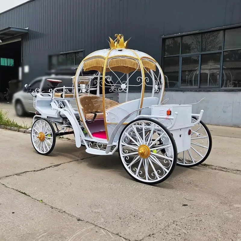 Royal Cinderella style pumpkin electric sightseeing carriage custom color 4-6 seats suitable for bar mitzvah Christmas