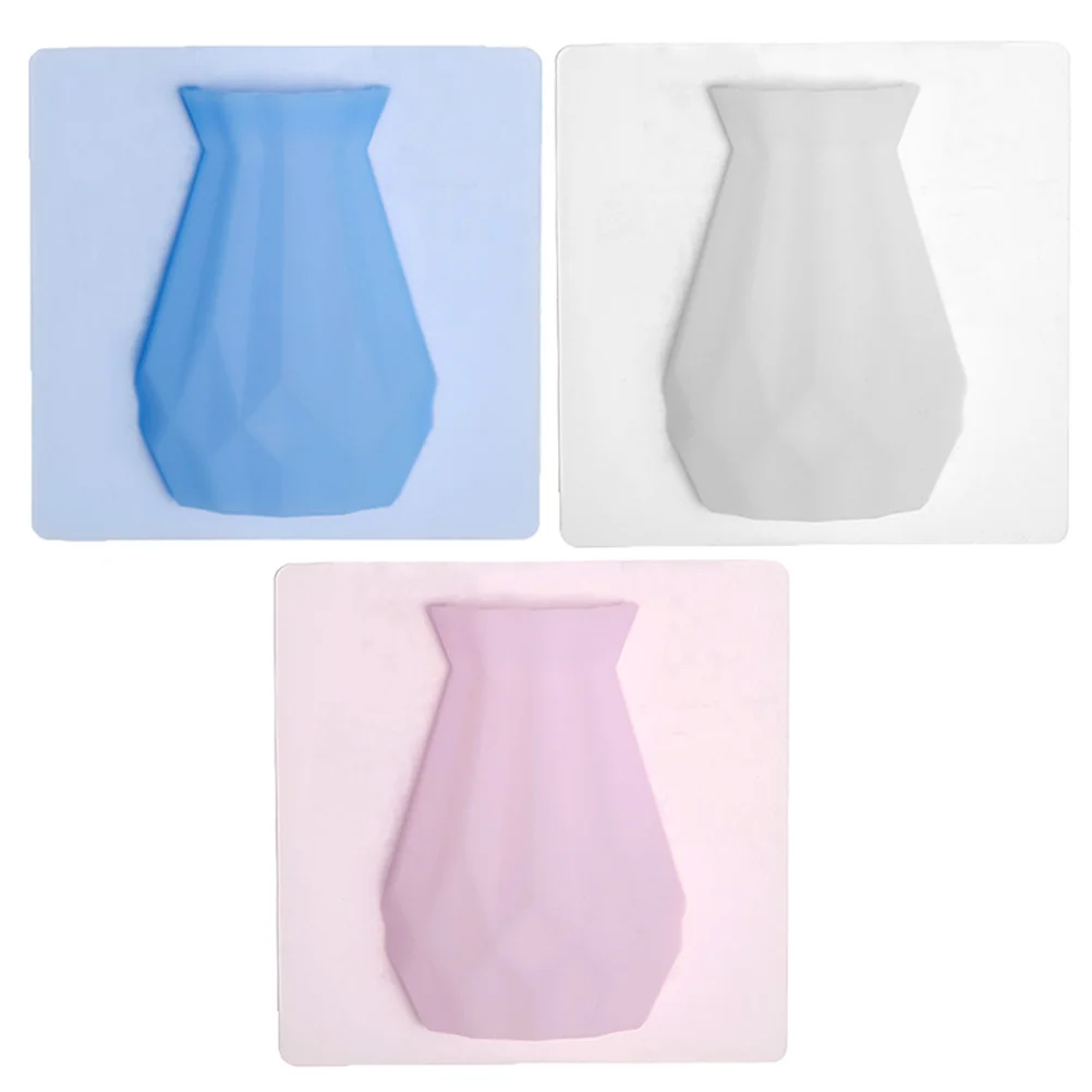 

3Pcs Silicone Wall Hanging Vase Vertical Flower Pot Holder Mountable Planter for Home Office Garden Decor Punch Free