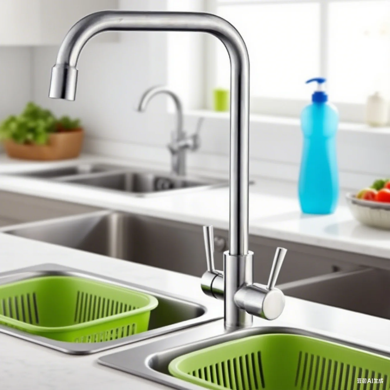

304 Stainless Steel Kitchen Faucet Water Purifier Single Cold Water Tap Deck Mounted Kitchen Sink Faucets Basin Faucets