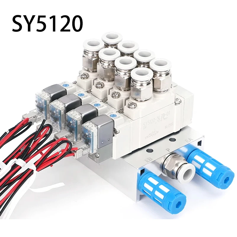 SY5120 Multi-way Combination Manifold  Pneumatic Solenoid Valve Control SY5120-5LZD-01 SY5120-6LZD-01 Manifold