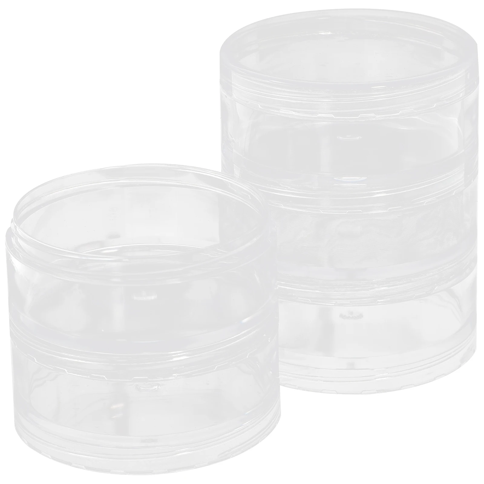 

5 Layer Plastic Round Transparent Storage Containers Stackable Cylinder Boxes Organizer For Jewelry Beads Crafts Small Items