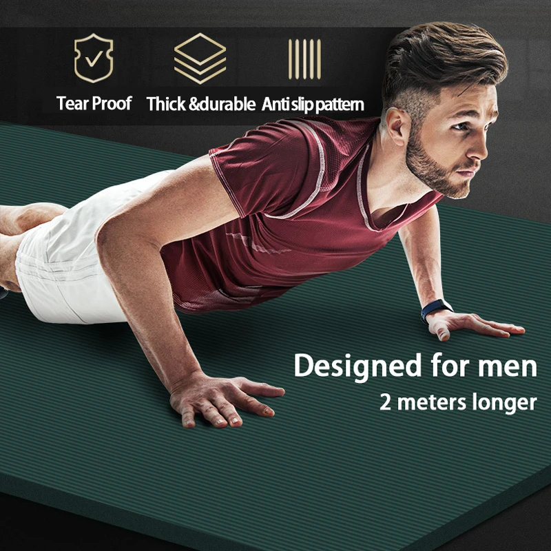 2Meter Longer Yoga Mat Super Large Lengthened Yoga Mat Men\'s Special High Quality Fitness Pilates Exercise Healthy Fitness Mat