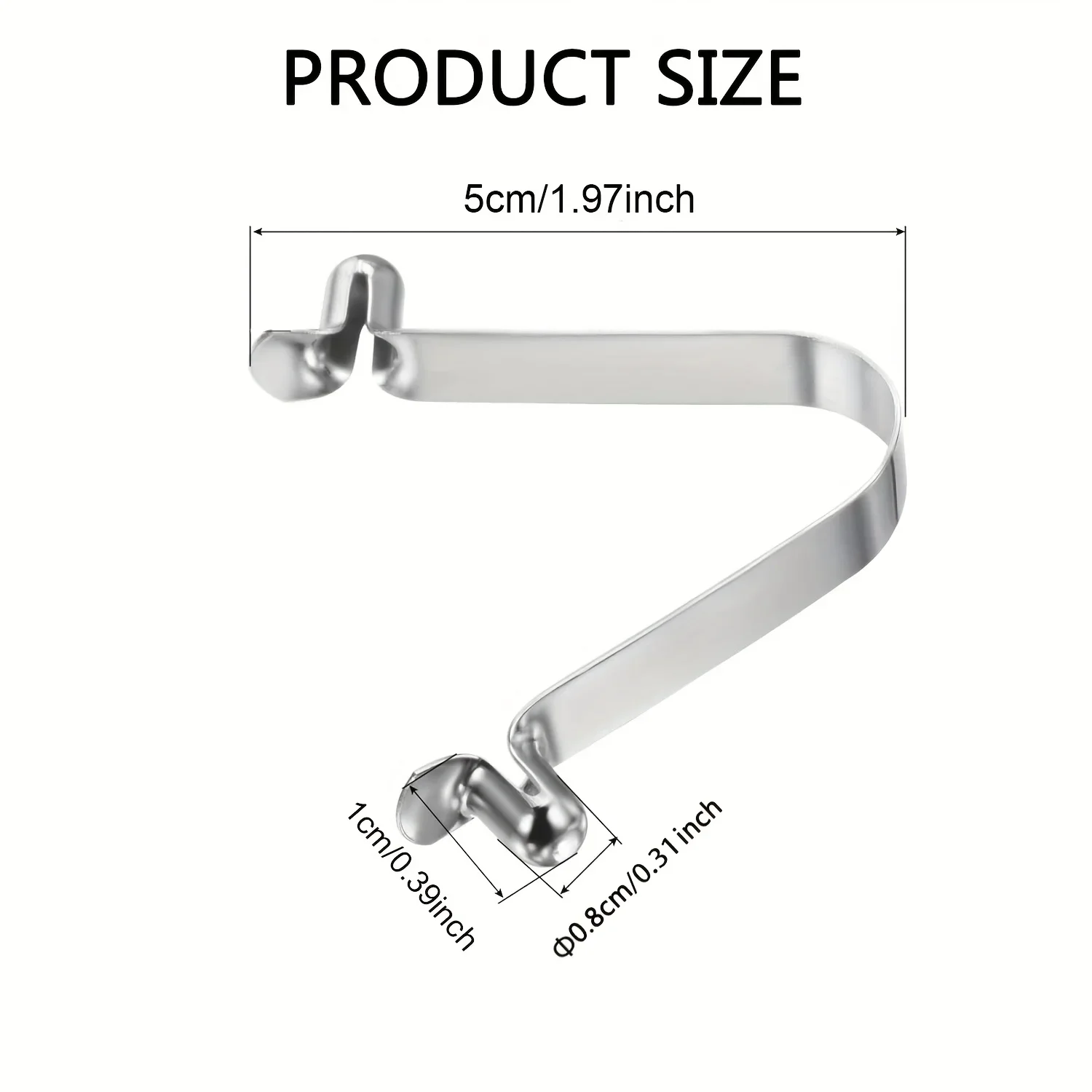 10pcs Double Button Kayak Paddle Spring Clip Stainless Steel V-Shaped Hollow Telescopic Locking Tube Clamp for Tents Camping
