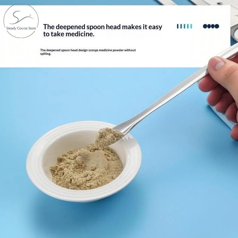 Rustproof Stainless Steel Double-ended Medicinal Spoon Ladle Easy to  for Hospital Pharmacy Lab Experiment Use