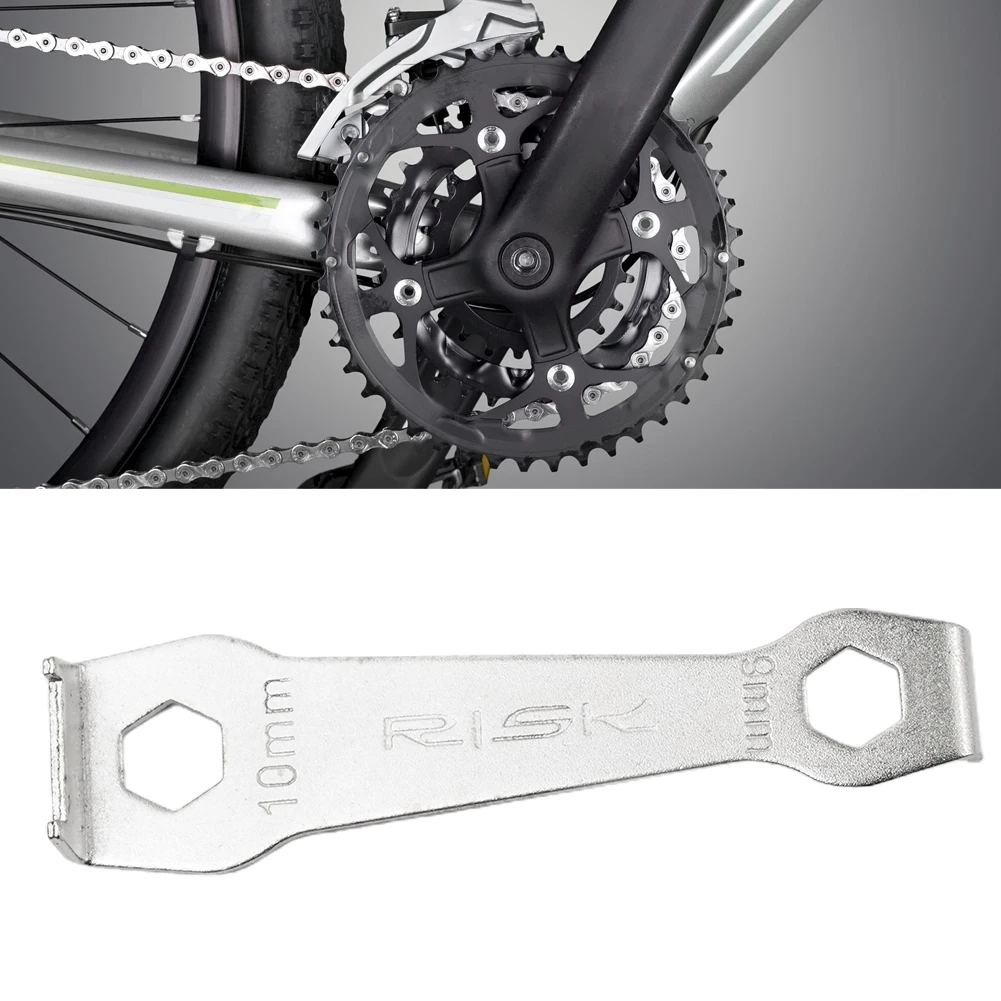 Versatile Bike Chainring Wrench Chainring Bolt Tool Easy Installation And Removal Securely Holds Nut Double-Ended Design