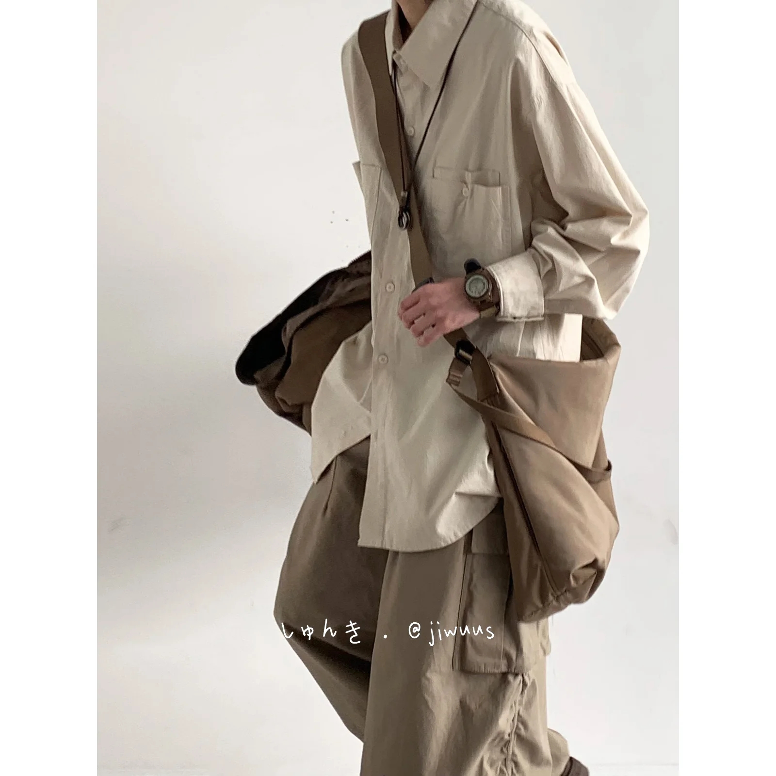 

Рубашка с длинным рукавом, базовый стиль, весна-осень, новая, ретро, однотонная, простая, универсальная, для мужчин и женщин, в корейском стиле, свободная, повседневная