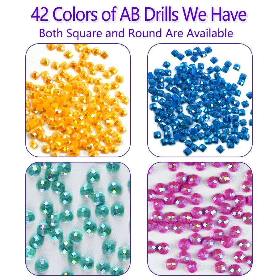 Photo Custom 2 Special Drill AB Crystal Glowing Drill Poured Glue Diamond Painting DIY Handmade Decoration ASF9000