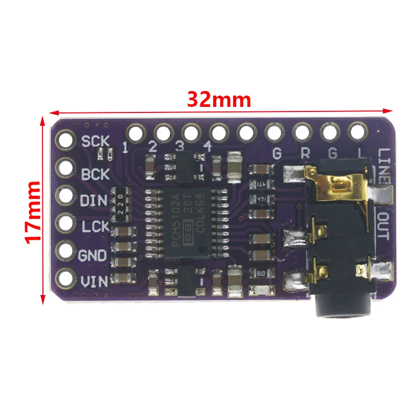 Dekoder interfejsu PCM5102 DAC I2S karton dźwięku dźwięk cyfrowy GY-PCM5102 moduł odtwarzacza w formacie Phat dźwięk cyfrowy modułu karta Audio