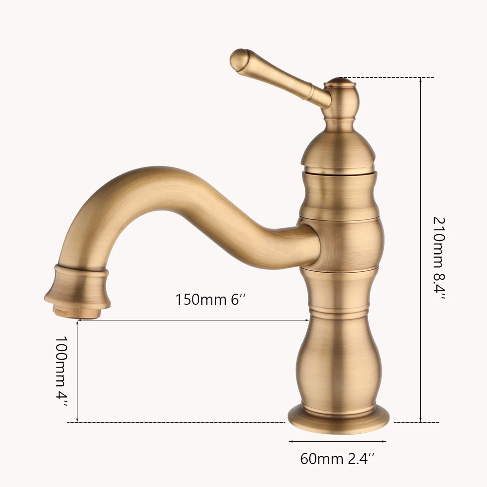 Monite Swivel Spout Short Anitque Brass Single Handle Spray Spout Brass Body Two Hose Torneira Wash Basin Sink Tap Mixer Faucet