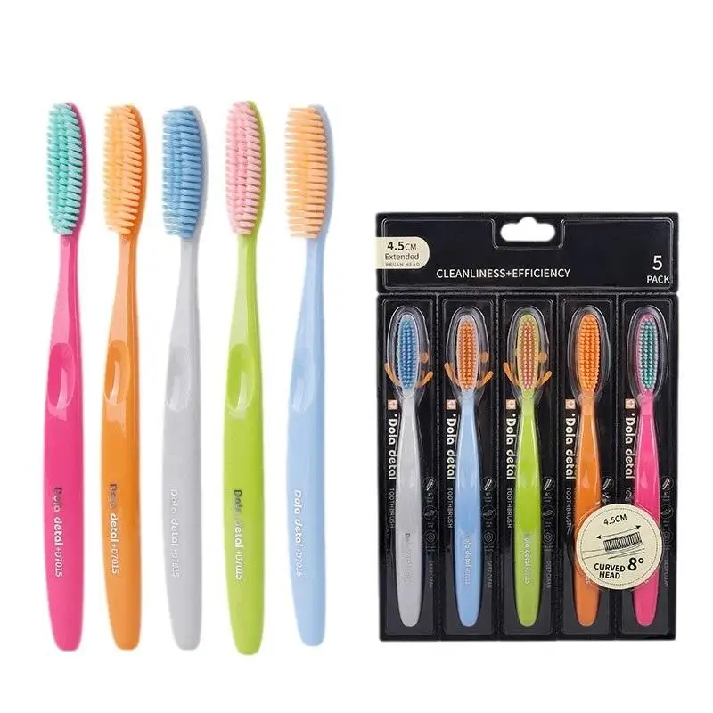 5 PCS Adult Toothbrush Head Extended Widened Individual Packing Advanced Soft Bristle For Daily Oral Cleaning