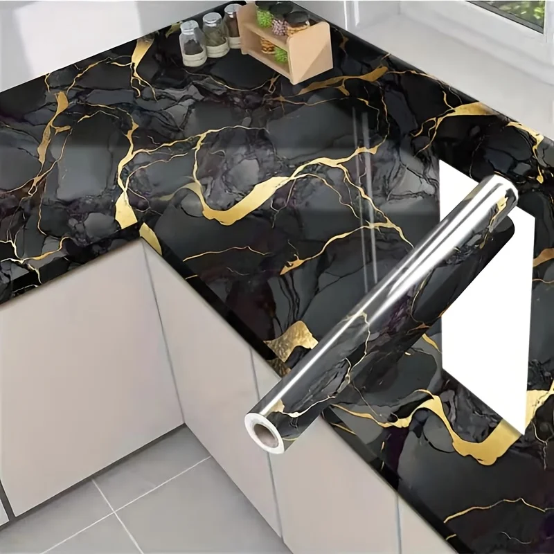 Marble Vinyl Peel and Stick Removable PVC Wallpaper Waterproof and Oil-Proof Self-adhesive Waterproof Contact Paper Room Decor