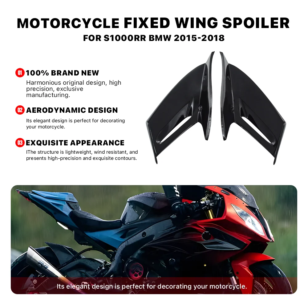 

For BMW S1000RR S1000 RR 2015-2018 Motorcycle front aerodynamic wing fixed wing spoiler side winglet windshield wing aileron