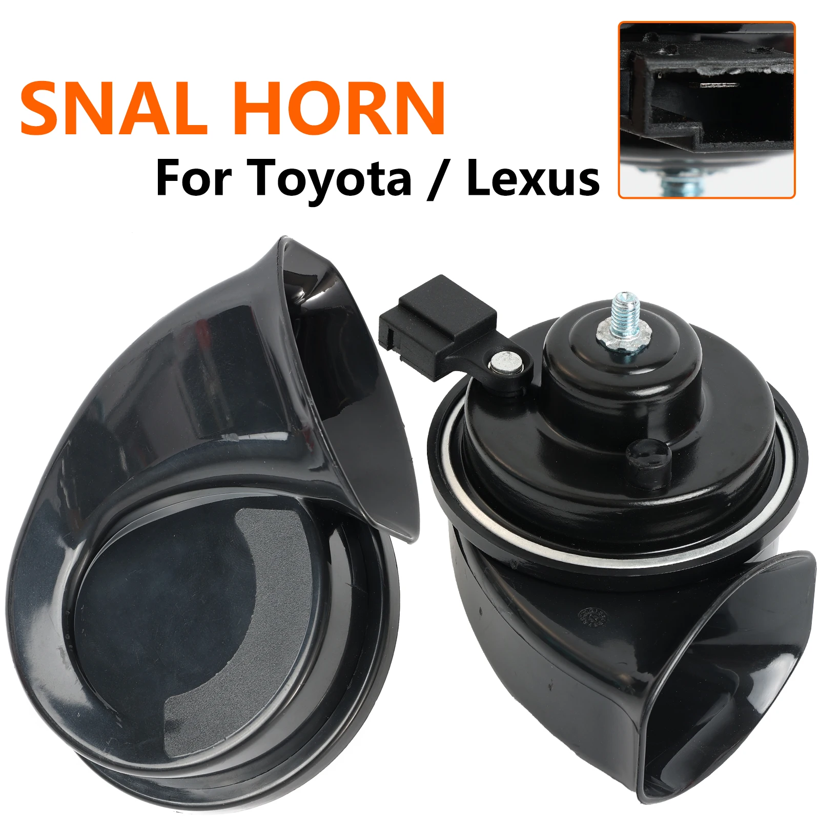 

Pair 12V 120db Twin Tone Snail Horn For Toyota Corolla Avensis Yaris CHR Avalon Camry Highlander Land Cruiser Prius RAV4 Sequoia