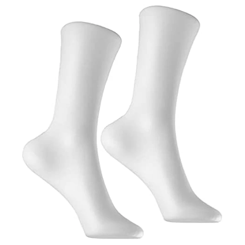 2 Pcs Mannequin Foot Sock Model Female Foot Sock Display Short Stocking Ankle Bracelet Jewelry Display Stand, White 29Cm