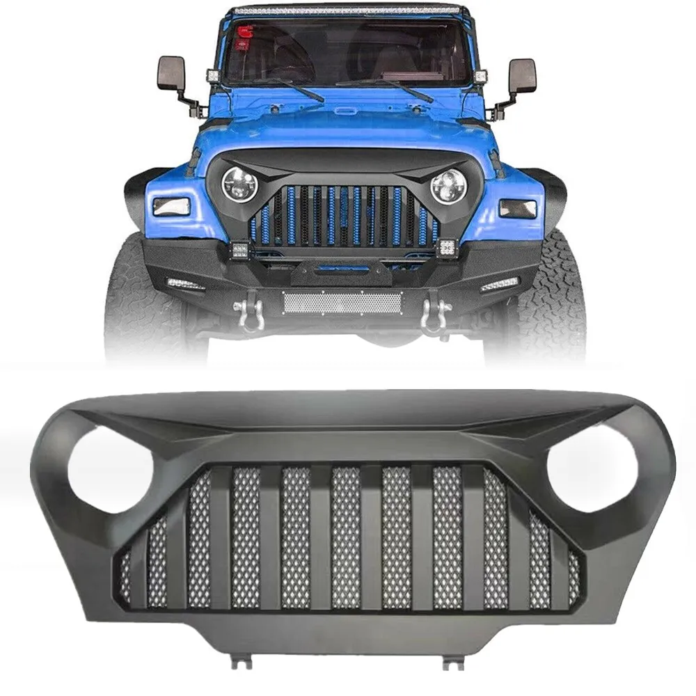 

Car Racing Grill Cover Front Grid Grille Overlay Mesh Insert For Jeep Wrangler TJ & TJ Unlimited 1997-2006