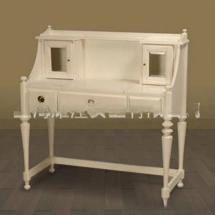 Solid wood dresser Nordic furniture, bedroom oak flip mirror multi-purpose retro desk