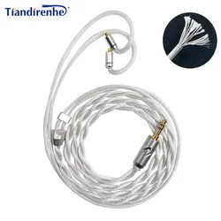 Tiandirenhe Customisation 610core Pure silver HiFi Earphone upgrade cable mmcx/0.78//A2DC/IE900/QDC/HD600 TFZ CX31993/3.5/4.4