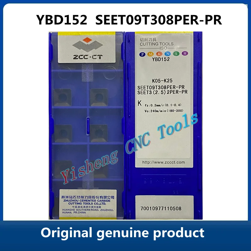 

ZCC CT SEET09T308PER-PR YBG302 YBD152 Original genuine CNC milling inserts SEET 09T308 PER PR YBG 302 YBD 152