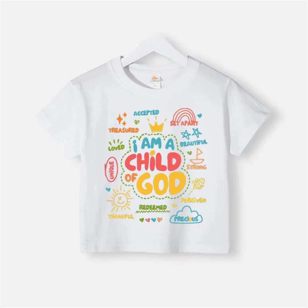 Children's clothing Creative Printed Baby simple printed cotton T-shirt Comfortable sports boys and girls top cotton T-shirt top