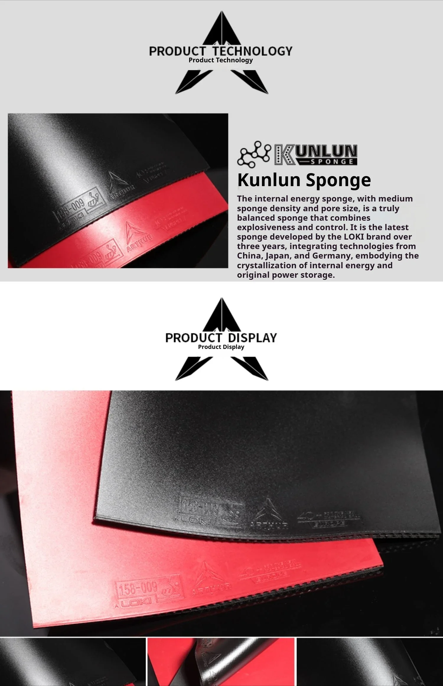 LOKI ARTHUR EUROPE DIAMOND Tischtennisbelag, nicht klebend, Pips-in, TTF-zugelassen, mit Carbon-Schwamm – Detail 4