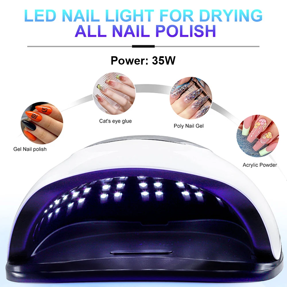 Nail Lamp Dryer 72 LEDS Beads Dual Source UV/LED High Power Lamp For All Nails Gel Polish Phototherapy Light For Manicure Salon