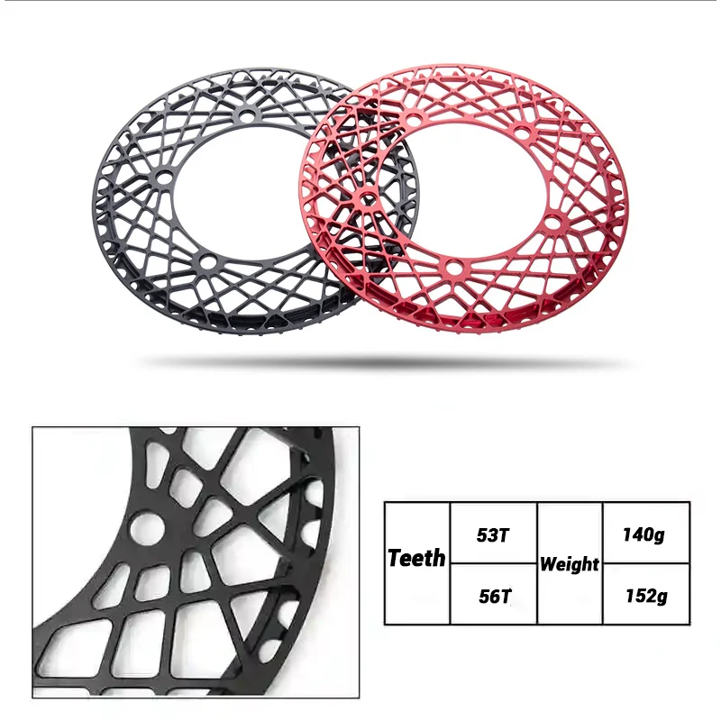 Kettingblad 130 Bcd 5 Schroeven 130bcd Fiets Kettingblad Guard Bescherming 53t 56 Voor Brompton Chain Ring Hollow Bmx Cranks
