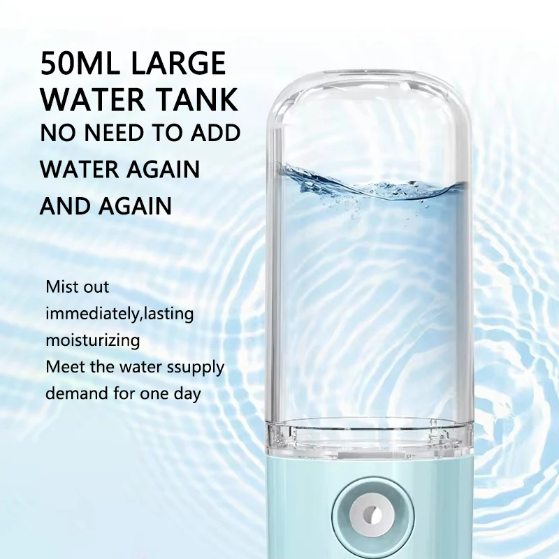 50ML Mini Humidifier Portable Facial Steamer Nano Facial Sprayer Cool Mist Maker For Face Care