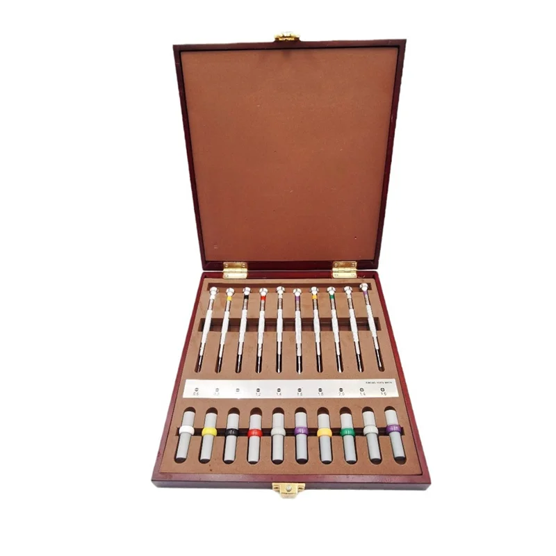 10PCS Watch Repair Screwdrivers With Weight Sleeves In Wooden Box-A79G