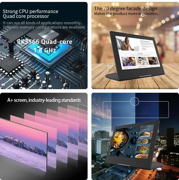 10.1 inch L Shape Android Desktop Tablet Touch Screen RK3566 4+32G for Restauran