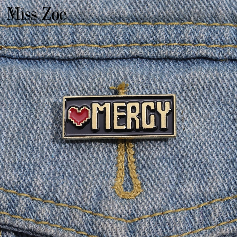 Mercy or Fight Enamel Pins Custom Negotiation Brooch Brooches Lapel Badges Punk Gothic Jewelry Gift for Friends