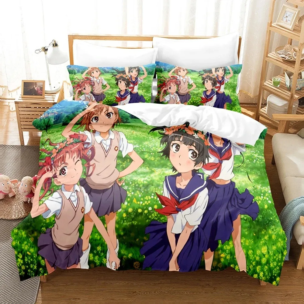 

Anime Certain Scientific Railgun Misaka Mikoto Bedding Set Boys Girls Twin Queen Size Duvet Cover Pillowcase Bed Kids Adult